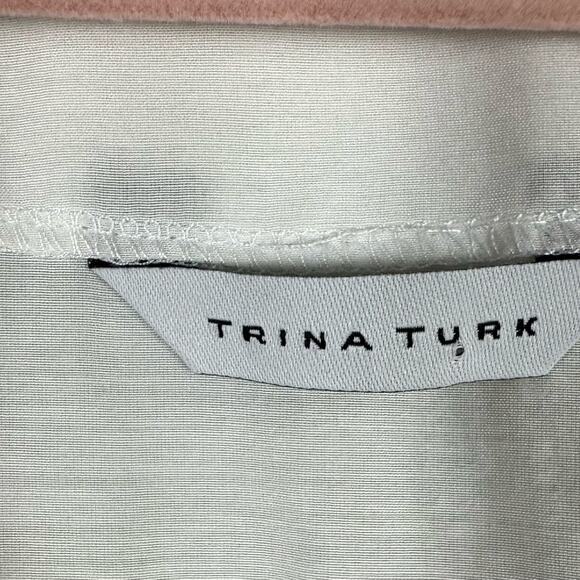 Trina Turk Top crochet design drawstring short sleeve - Picture 8 of 8